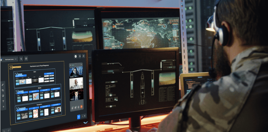 Photo – Public sector – Military man in video meeting 02