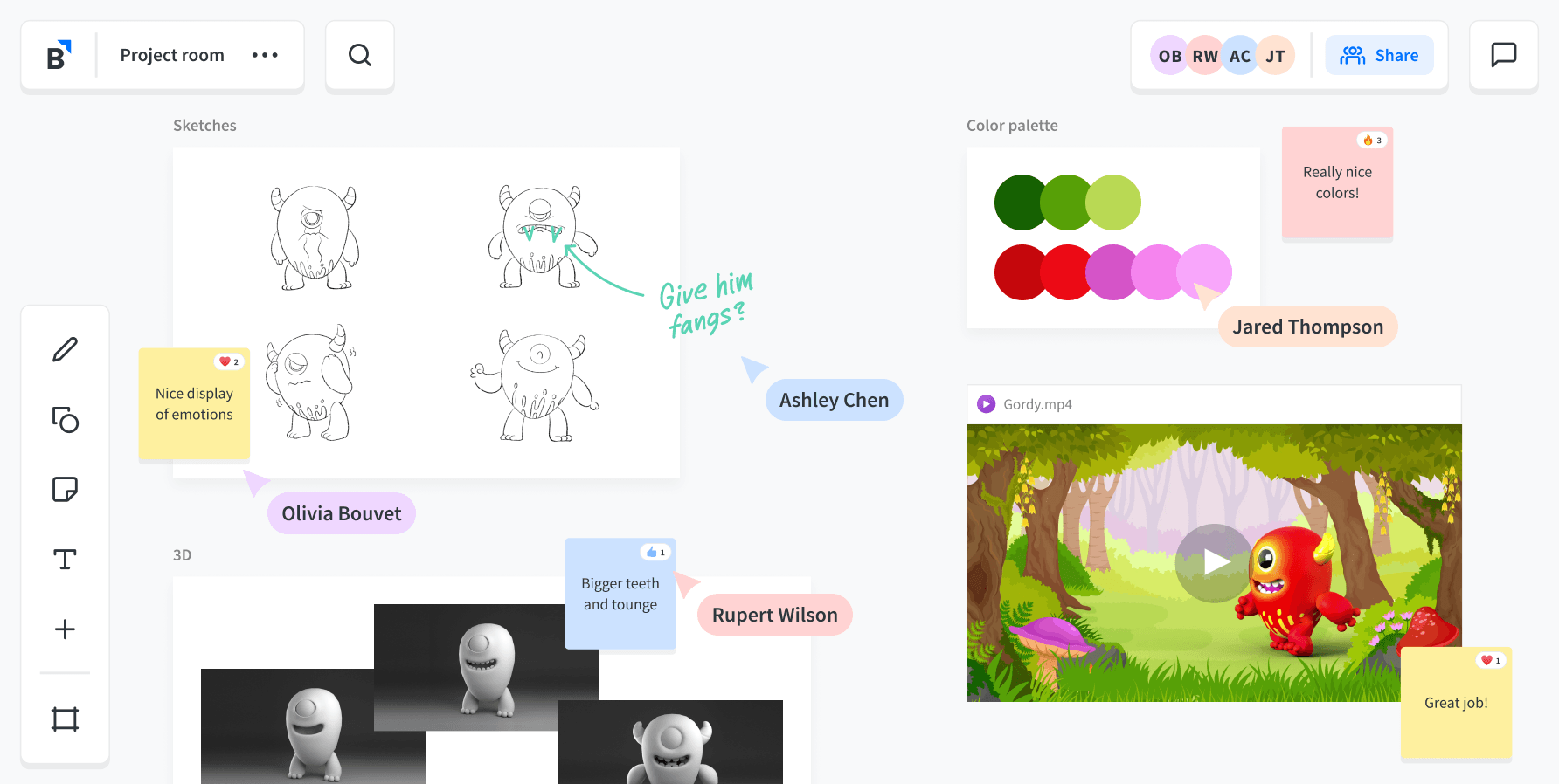 A Bluescape Workspace for Creative Teams